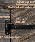 Image of 2 Pack Heavy Duty Gate Hinges Weld On Or Bolt On 900 Lbs Capacity 180 Degree Open Installed On Wood Gate