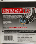 Back of packaging for Self Sealing Bicycle Inner Tube 26 Inch Fits 1.75 To 2.25 Tire Width Schrader Valve No Flats With Sealant
