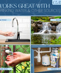 Image showing tap water, natural springs, private wells, and filtration system for 25 In 1 Water Test Kit For Drinking Water With Lead Chlorine PH Hardness And More For Home Use Includes 100 Tests For Aquarium Well Pool And Hot Tub Kit.