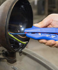 3-In-1 Automatic Wire Stripper And Ferrule Crimper With Side Cutter For 10-20 AWG, Self-Adjusting Stripping in use by electrician
