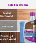 Cabinet And Furniture Restorer For Scratch Fills, Crystal Shine Finish, And Long Lasting Protection On Indoor Cabinets And Furniture, Safe For Sealed Hardwood And Laminates, 16 Ounce Bottle next to blue cloth