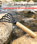 Five Claw Garden Rake Dethatching Tool for Loosening Soil Weeding Leaf Removal Beach Treasure Digging and Shell Cleanup
