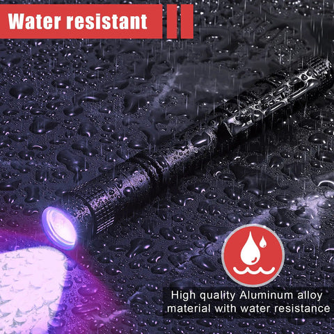 4 Pack UV Black Light Pen Lights For Urine Leaks And Stain Detection under rain showing water resistance