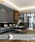 Modern living room with glass dividers, featuring LED GBF Reflector Bulb 3W 20W Equivalent Replacement for 1383 Incandescent, 125 Lumens.