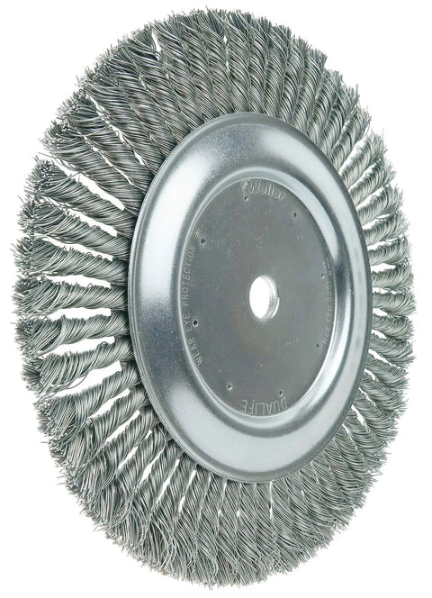 10 Inch Cable Twist Knot Wire Wheel Kit With 0.023 Inch Steel Fill And Three Quarter Inch Arbor, rust removal brush image