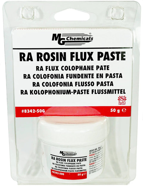 Rosin Flux Paste 8342 RA Amber For Electronics Repairs And Soldering DIY Ready Long Tack Time Excellent Wetting Lead Free Or Conventional Solder RoHS Compliant 50 G Jar in packaging