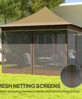 12 X 12 Ft Pop Up Canopy Tent With Mesh Netting UPF50 Instant Sun Shelter Height Adjustable Easy Setup Carry Bag Included Bugproof Garden Patio Event Shelter Beige