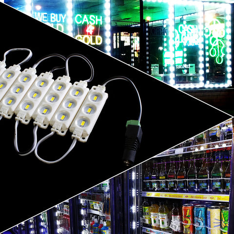Ultra Bright 60ft LED Light Kit With Pure White 5630 Modules Three 20ft Runs Plus Splitter Cable UL Listed 12V display