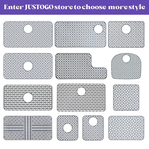 Heat Resistant Silicone Sink Protector Mat With No Slip Grid Design for Kitchen Sinks, multiple sizes and shapes, top view