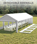 16x32ft Party Tent Heavy Duty Outdoor Wedding Canopy Event Shelter With Removable Sidewalls And Windows Galvanized Steel Frame