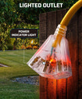 Beefy 3 Ft Outdoor GFCI Extension Cord 12/3 Gauge Heavy Duty Power Cable With LED Lighted 3 Prong Plug UL Listed Yellow