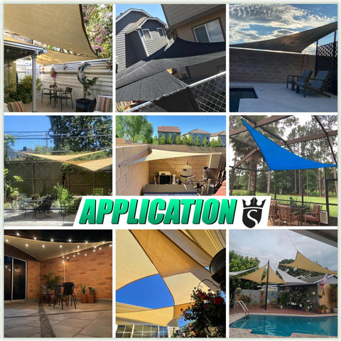 Beige Triangle Sun Shade Sail Canopy For Patio Outdoor Space Heavy Duty Build With UPF50 Plus UV Blockage And 95 Percent UV Shield