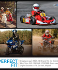 Collage of vehicles using a Durable 669mm CVT Drive Belt for 49cc 50cc GY6 139QMB short case engines