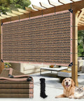 90 Percent UV Blocking Sun Shade Cloth With Grommets For 5x10 Foot Pergola Shade Cover Mesh Tarp For Patio Outdoor Garden Backyard Mocha Color Keeps Your Space Cool And Protects From Sun installed on pergola