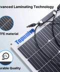 Close-up of 100W 12V Flexible Solar Panel For Off Grid Rigs And Marine Gear showing advanced laminating technology and ETFE material.