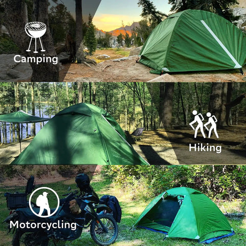 Ultralight 2 Person Backpacking Tent For Family Adventures Waterproof Three Season Camp Shelter in various outdoor settings
