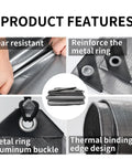 Heavy Duty Tarp Set 4x6 Feet 2 Pack 10.5 Mil Waterproof showing reinforced edges, metal grommets, and thermal binding design.