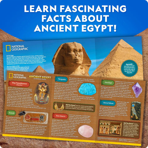 Ancient Egypt Dig Kit With Gems And Replica Artifacts For Hands On Archaeology Fun, Excavation Bricks Shaped Like Pyramid Sphinx And Pharaoh, Includes Three Real Gemstones And Three Detailed Artifacts, Learn Hieroglyphics And History learning guide