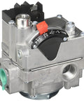 Combination Dual Gas Valve With Side Taps 720-402 OEM Replacement Part for HVAC Systems, multicolored, close-up side view