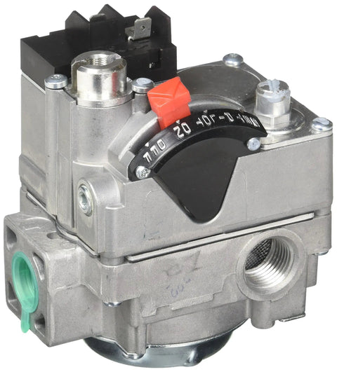 Combination Dual Gas Valve With Side Taps 720-402 OEM Replacement Part for HVAC Systems, multicolored, close-up side view