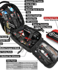 Open 190 Piece Survival Gear And Medical Kit For Outdoor Adventures Camping Hiking And Vehicle Ready Emergency EMT IFAK MOLLE Pouch showing contents
