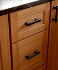 Matte Black Adjustable Drawer Pulls 5 Pack Fits 1-3/8 To 4 Inch Hole Centers Ideal For Kitchen Cabinets Dressers And Furniture Durable Metal Hardware With Fade And Scratch Resistant Finish Quick Weekend Update installed on wood cabinets