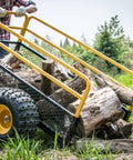 Beefy Heavy Duty Utility Trailer With Tandem Walking Arm For Rough Terrain Military Grade Steel Mesh Cargo Basket Rust Resistant 92 By 51 By 36 Inches Stable On Rocks And Ruts Easy 10 Minute Assembly carrying logs