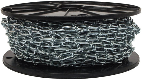 Double Loop Chain 3 Mm by 100 Feet Zinc Plated All Purpose Chain for Home and Industrial Use Tough as Nails Versatile and Durable