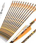 Go-To Pro Grade Carbon Crossbow Arrows 16 17 18 20 22 Inch With Screw-In Broadheads Camouflage Shafts Orange White Pack