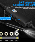 High Definition Dual Lens Endoscope Cam With Light For Tight Spaces 1920P Borescope With 8 Plus 1 Adjustable LED Lights