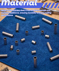 Stainless Steel Spacer Bushing Kit For M6 Unthreaded Spacers Three Popular Sizes In One Handy Must Have Set 6x8x10mm 6x8x20mm 6x8x30mm With Organized Storage Box Ideal For Wheel And Suspension Spacing Projects. 304 stainless steel spacers on blue mat