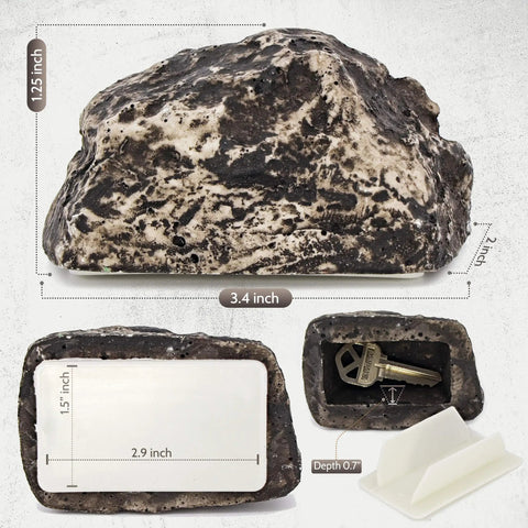 Outdoor Fake Rock Key Hider That Looks And Feels Like Real Stone, Weatherproof Spare Key Storage For Garden Or Yard, Easy Slide Cover