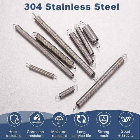 20 Pack Stainless Steel Extension Springs With Dual Hooks For DIY Home Furniture Repair 0.3mm Wire Diameter 3mm Outer Diameter 30mm