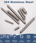 Hella Durable Pack Of Twenty Stainless Steel Extension Springs With Heavy Duty Dual Loop Hooks For Quick Furniture Fixes And Reliable Repairs Measuring Point Three Millimeter Wire By Three Millimeter Width By Twenty Millimeter Span arranged on a surface.