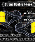 Heavy Duty Ratchet Straps 4 Pack 2 Inches By 15 Feet With J Hook showing strong double J-hooks and yellow webbing.