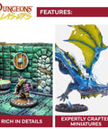 Dungeons and Lasers detailed miniature with knight and dragon features, showcasing expertly crafted tabletop RPG pieces.