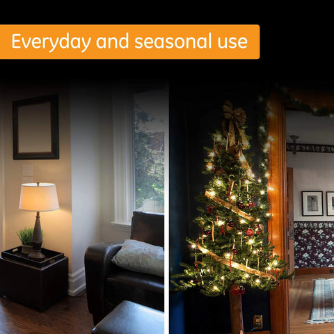 24 Hour Mechanical Outlet Timer Switch With Dual Grounded Plug In Control for lamps and Christmas tree lighting indoors