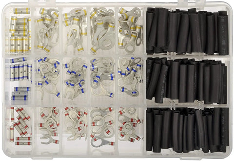 Uninsulated Connectors Builders Series Kit With Color Coded Butt Terminals Ring Terminals And Spade Terminals Pro Grade Wiring Assortment