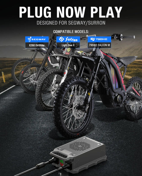 67.2V 10A Rapid Charger For 60V Lithium E Bike Batteries With IP65 Waterproof Rating And Cooling Fan High Efficiency Fast Charge For Electric Dirt Bikes Like Light Bee X And Segway X260 Safe Reliable And Ready To Ride