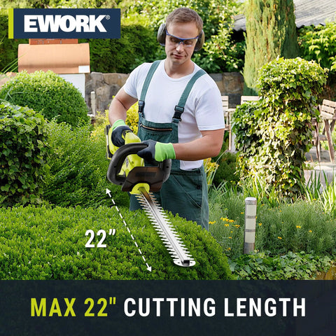 Cordless Hedge Trimmer With 22 Inch Blade 20V Battery Powered Lightweight Handheld Shrub And Bush Trimmer With Battery And Charger Five Eighths Inch Cutting Capacity For Garden And Yard in use