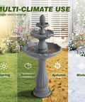 Three Tier Outdoor Waterfall Garden Fountain With Pump Large Resin Bubbler Cascade For Patio And Yard Decor in all seasons