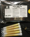 Bulk 100 Industrial Grade 6 Inch Yellow Glow Sticks Set Long Lasting 12 To 14 Hour Glow Safety Light Sticks With Loop Tops 3 Year Shelf Life Includes 4 Bags Of 6 Perfect For Parties Events Camping And Emergency Gear package and glow sticks