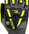 Unisex Cut Resistant Nitrile Glove With A6 Protection, TPR Straps, And TEKTYE Yarn, breathable 13-gauge shell, black and gray, size large