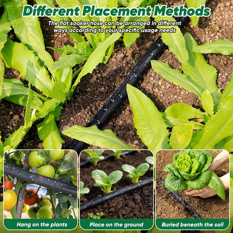 Soaker Hose 50 Ft Half Inch Linkable Garden Drip Irrigation System With No Fuss Setup And Leakproof Design for consistent water flow