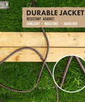 Brown Outdoor Extension Cord 25 Ft Heavy Duty 16/3 With 3 Prong Grounded Plug Weatherproof Exterior Cable on grass