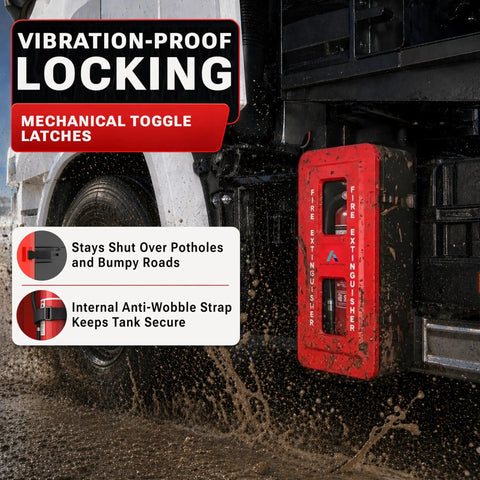 No Hassle Heavy Duty Weatherproof Fire Extinguisher Cabinet Fits 10 15 20 Lb Rock Solid Rust Proof Pvc Outdoor Storage Hangs Easy With Hardware And Bold Safety Decal Ready When You Need It