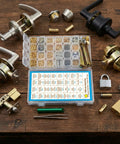 1000 Piece KW1 Pro Grade Rekey Kit With Cylinder Service Tools for Home Security Doors, including locks and accessories on display