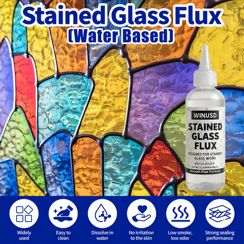 4oz Liquid Zinc Solder Flux For Stained Glass Soldering And Repairs Water Based Formula With Included Brush