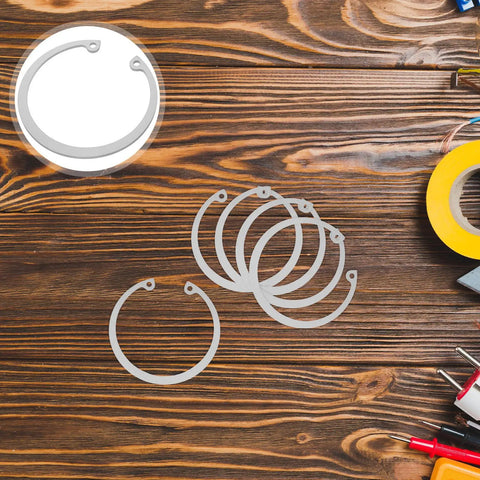 Internal Snap Ring Kit With 5 C Shaped Stainless Steel Retaining Rings For Pins And Shafts on wooden surface