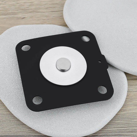 Replacement diaphragm kit for pulse valve; black square mounting plate with white diaphragm and centered metal plug.